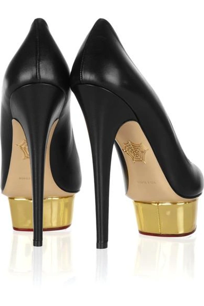 Shop Charlotte Olympia The Dolly Leather Platform Pumps In Black