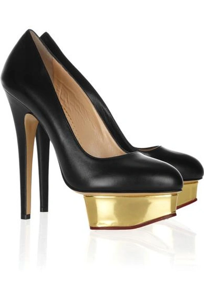 Shop Charlotte Olympia The Dolly Leather Platform Pumps In Black