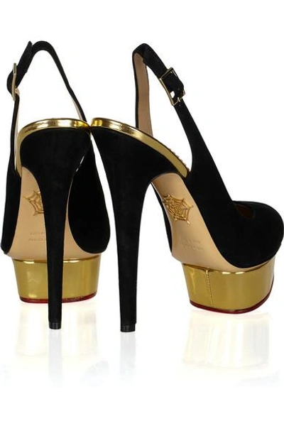 Shop Charlotte Olympia The Dolly Suede Pumps In Black