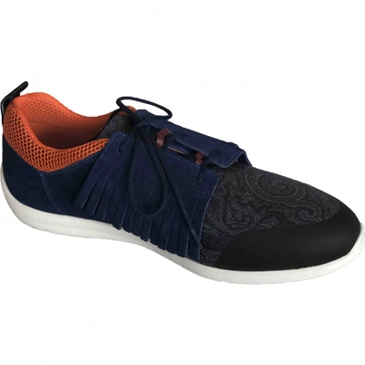 Pre-owned Etro Navy Suede Trainers