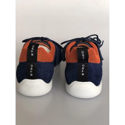 Pre-owned Etro Navy Suede Trainers