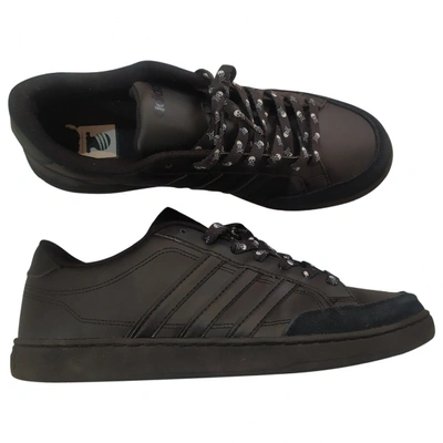 Pre-owned Adidas Originals Leather Low Trainers In Black