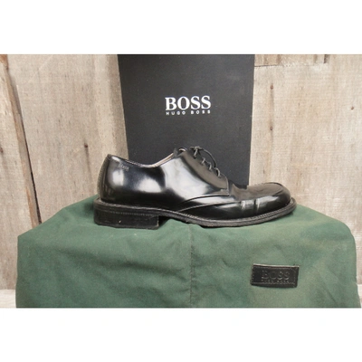 Pre-owned Hugo Boss Leather Lace Ups In Black