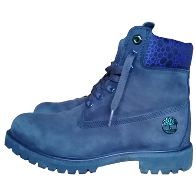 Pre-owned Timberland Blue Leather Boots