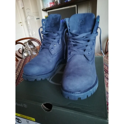 Pre-owned Timberland Blue Leather Boots
