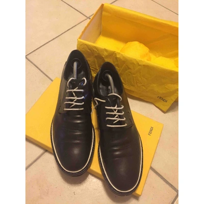 Pre-owned Fendi Brown Leather Lace Ups