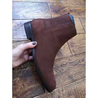 Pre-owned Saint Laurent Brown Suede Boots