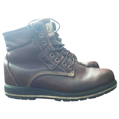 Pre-owned Timberland Burgundy Leather Boots