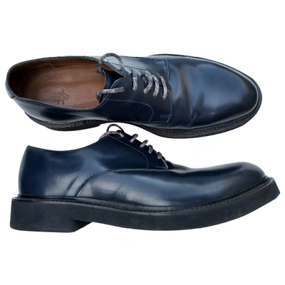 Pre-owned Eleventy Leather Lace Ups In Blue