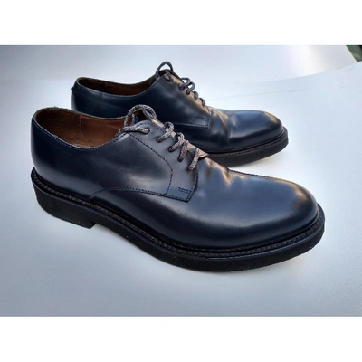 Pre-owned Eleventy Leather Lace Ups In Blue