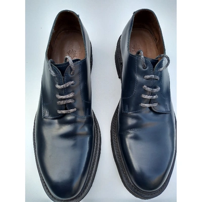 Pre-owned Eleventy Leather Lace Ups In Blue