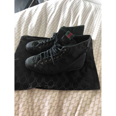 Pre-owned Gucci High Trainers In Black