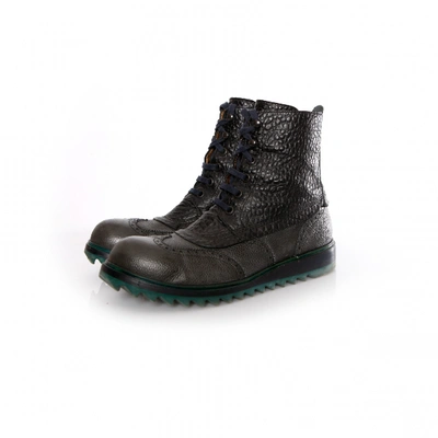 Pre-owned Jil Sander Leather Boots In Anthracite