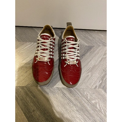 Pre-owned Dsquared2 251 Patent Leather Low Trainers In Red