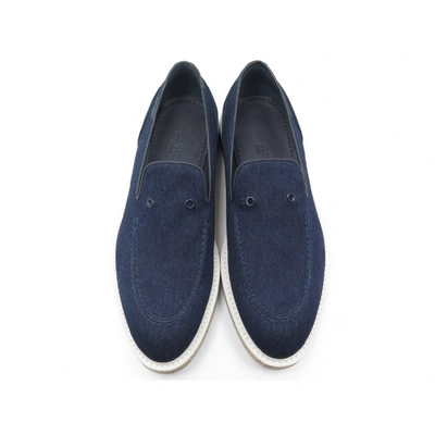 Pre-owned Louis Vuitton Cloth Low Trainers In Blue