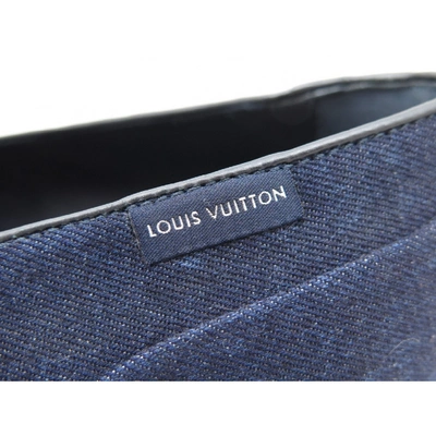 Pre-owned Louis Vuitton Cloth Low Trainers In Blue