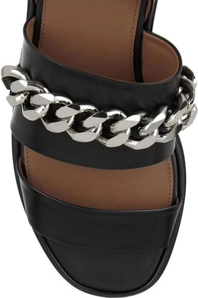 Shop Givenchy Chain-trimmed Leather Sandals In Black