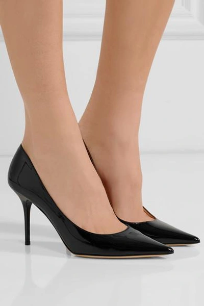 Shop Jimmy Choo Agnes Patent-leather Pumps In Black