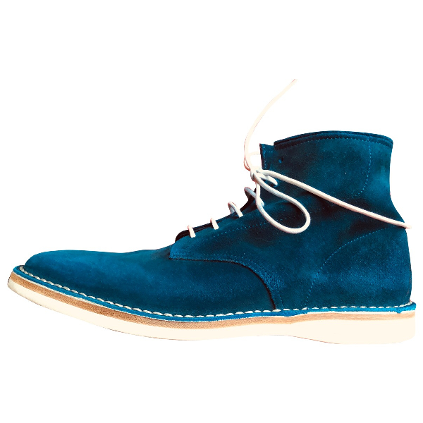 hugo boss blue suede shoes
