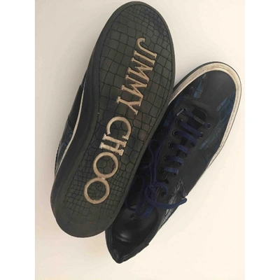 Pre-owned Jimmy Choo Leather Low Trainers In Blue