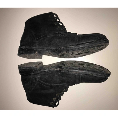 Pre-owned Dolce & Gabbana Black Suede Boots