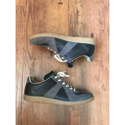 Pre-owned Maison Margiela Replica Grey Leather Trainers