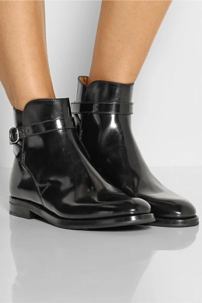 Shop Church's Merthyr Glossed-leather Ankle Boots In Black