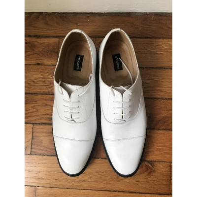 Pre-owned Mugler White Leather Lace Ups
