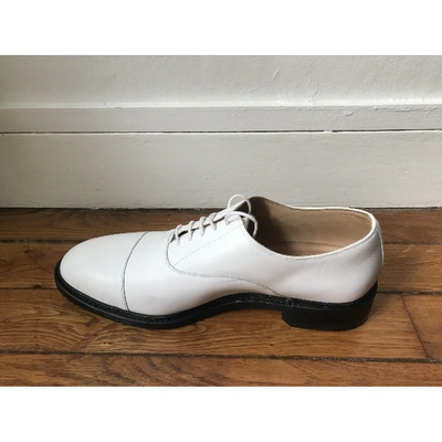 Pre-owned Mugler White Leather Lace Ups
