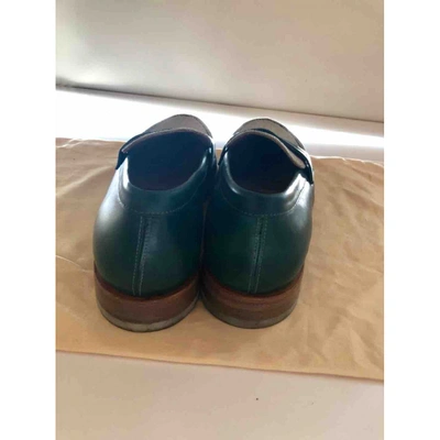 Pre-owned Etro Green Leather Flats