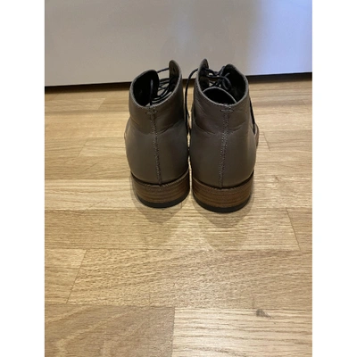 Pre-owned Dior Leather Boots In Grey