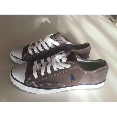 Pre-owned Polo Ralph Lauren Cloth Low Trainers In Brown