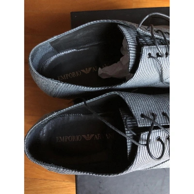 Pre-owned Emporio Armani Cloth Lace Ups In Grey