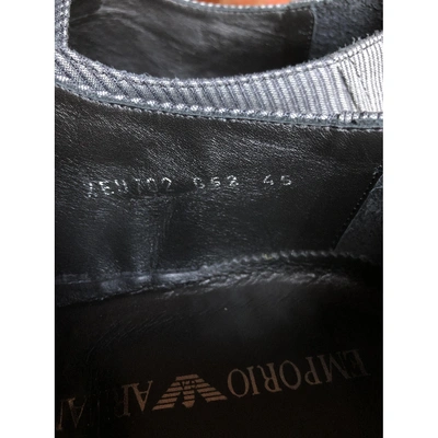 Pre-owned Emporio Armani Cloth Lace Ups In Grey