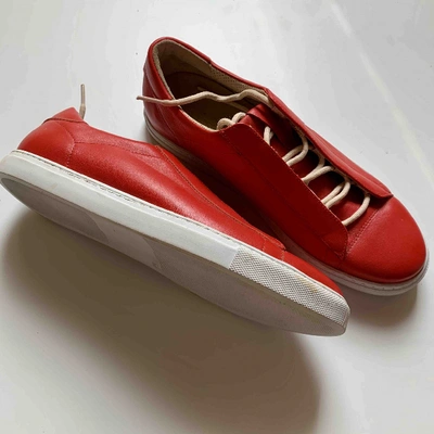 Pre-owned A. Testoni' Red Leather Trainers