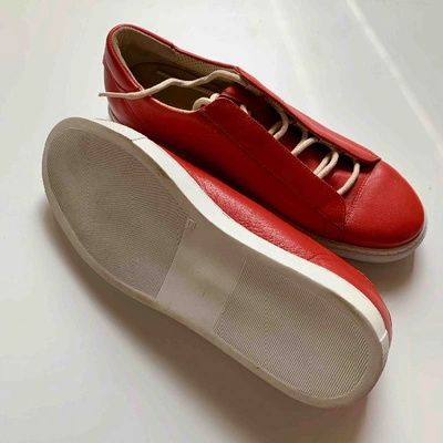 Pre-owned A. Testoni' Red Leather Trainers