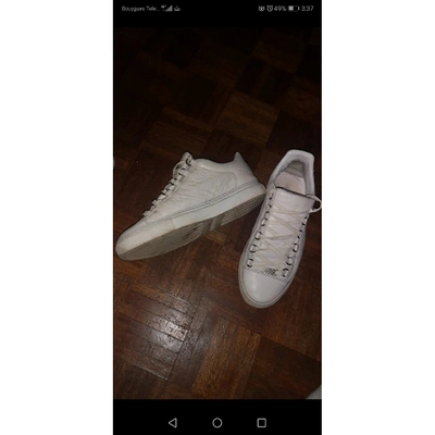 Pre-owned Balenciaga Arena Leather Low Trainers In White