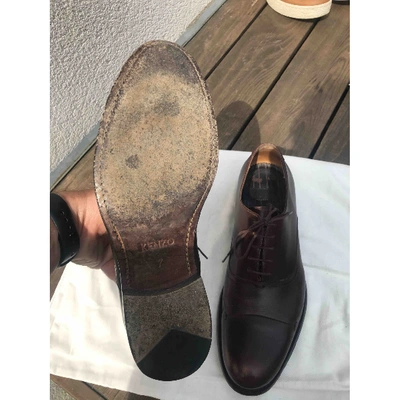 Pre-owned Kenzo Leather Lace Ups In Brown