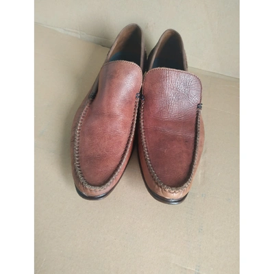 Pre-owned Ted Baker Leather Flats In Brown