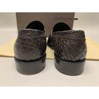 Pre-owned Louis Vuitton Brown Alligator Flats
