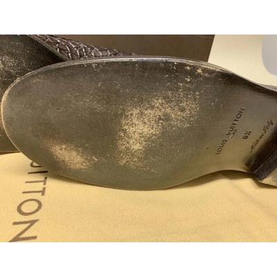 Pre-owned Louis Vuitton Brown Alligator Flats