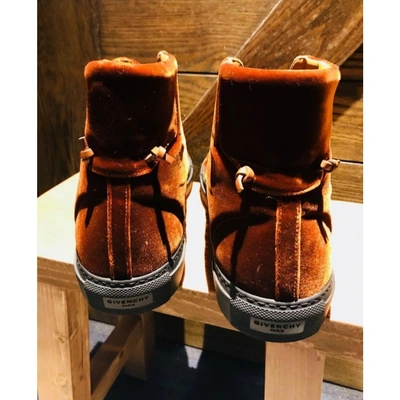 Pre-owned Givenchy Cloth High Trainers In Brown