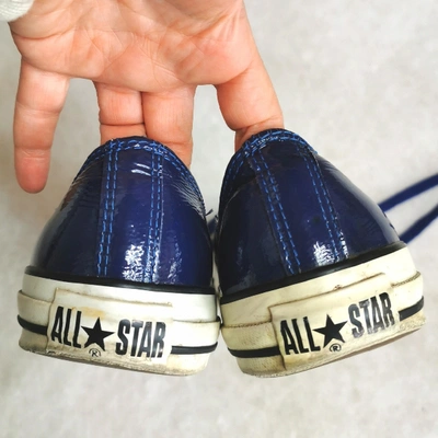 Pre-owned Converse Leather Low Trainers In Blue