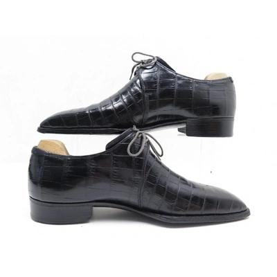 Pre-owned Corthay Black Exotic Leathers Lace Ups