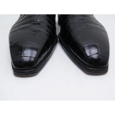 Pre-owned Corthay Black Exotic Leathers Lace Ups