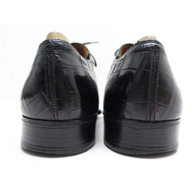 Pre-owned Corthay Black Exotic Leathers Lace Ups