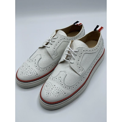 Pre-owned Thom Browne White Leather Lace Ups