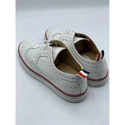 Pre-owned Thom Browne White Leather Lace Ups