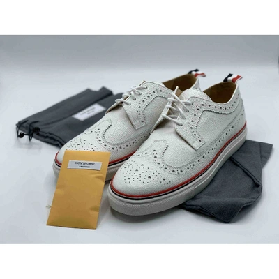 Pre-owned Thom Browne White Leather Lace Ups
