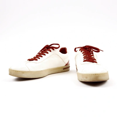 Pre-owned Loro Piana White Leather Trainers